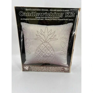 New CANDLEWICKING KIT YKI Valiant Craft 4002 Pineapple Pillow Craft Stitch Decor